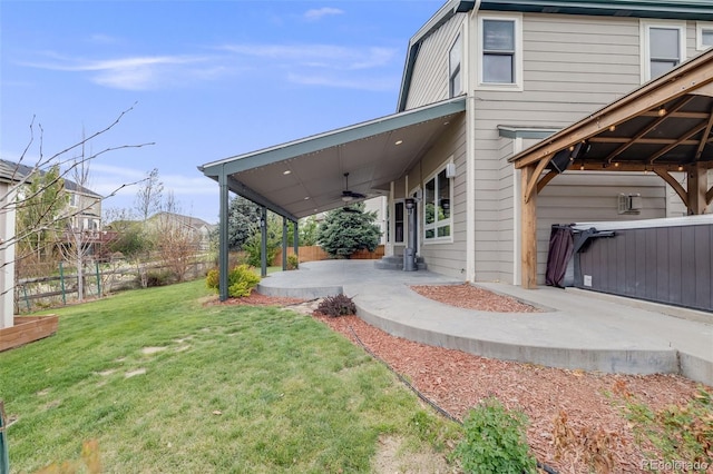 17522 E Dewberry Dr, Parker, CO 80134 - view of yard with a ceiling fan, a patio area, and a gazebo