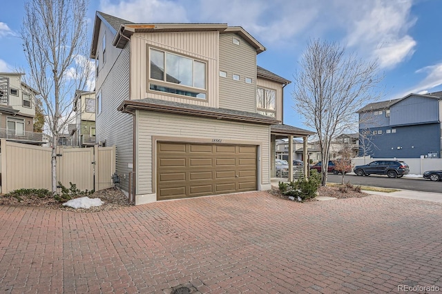 view of front of house with a garage