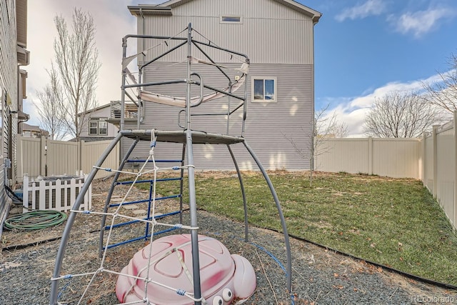 view of yard with a playground