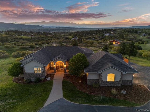 3485 Park Ridge Rd, Sedalia, CO 80135 - single story home featuring stone siding and stucco siding