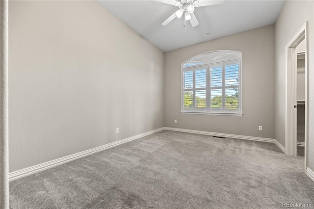 3485 Park Ridge Rd, Sedalia, CO 80135 - unfurnished bedroom featuring carpet, baseboards, lofted ceiling, and ceiling fan