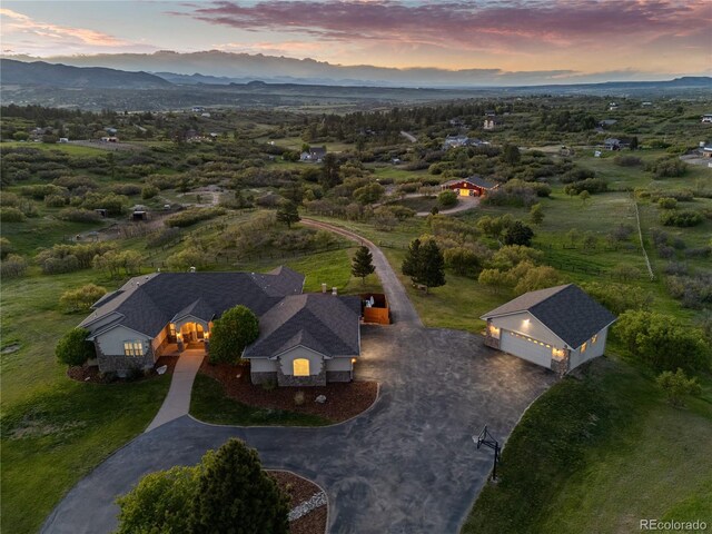 3485 Park Ridge Rd, Sedalia, CO 80135 - view of aerial view at dusk