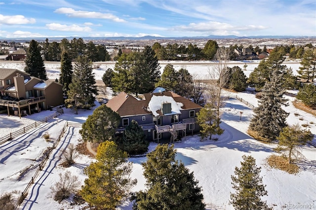 view of snowy aerial view