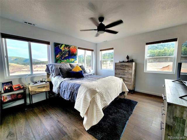 45 Saltlick Cir, Florissant, CO 80816 - bedroom featuring wood finished floors, visible vents, baseboards, and ceiling fan
