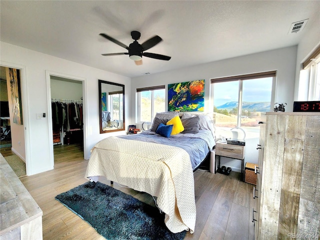 45 Saltlick Cir, Florissant, CO 80816 - bedroom featuring a spacious closet, light wood finished floors, visible vents, and a closet