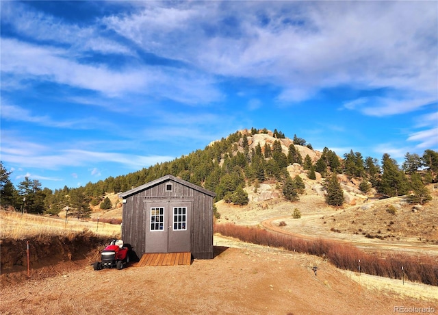 45 Saltlick Cir, Florissant, CO 80816 - view of shed featuring a mountain view