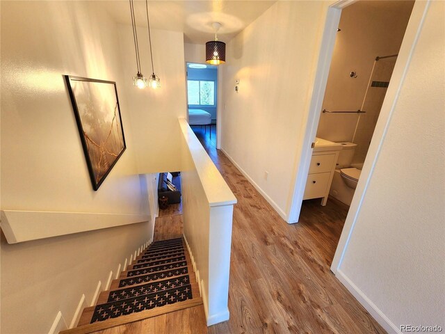 154 Fawn Ct, Silverthorne, CO 80443 - staircase featuring wood finished floors and baseboards