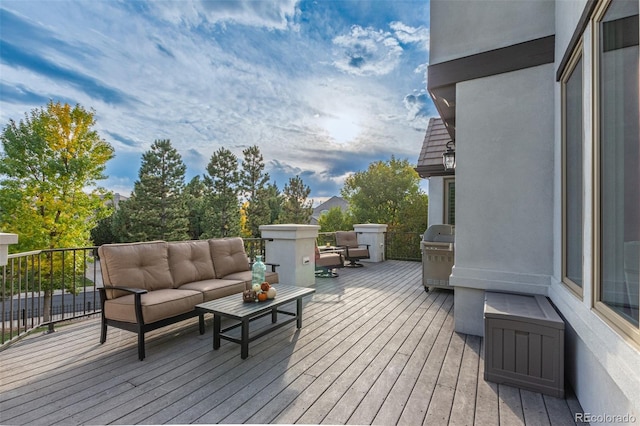 618 Fairchild Dr, Highlands Ranch, CO 80126 - deck with an outdoor hangout area and a grill