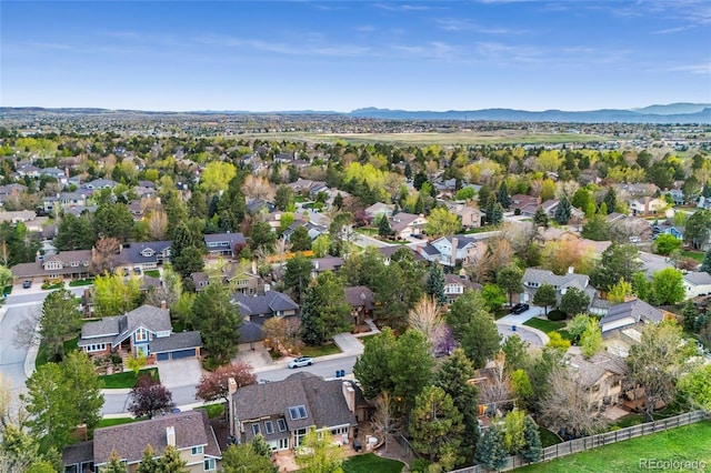 aerial view featuring a mountain view