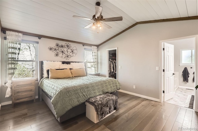 3805 E 106th Ave, Thornton, CO 80233 - bedroom with wooden ceiling, hardwood / wood-style floors, and multiple windows