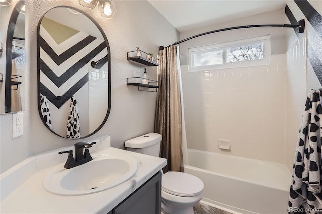 3805 E 106th Ave, Thornton, CO 80233 - bathroom with toilet, shower / tub combo with curtain, and vanity