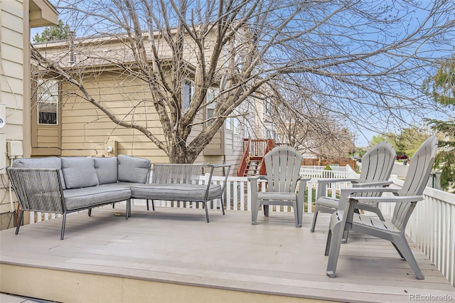 3805 E 106th Ave, Thornton, CO 80233 - wooden deck with an outdoor living space