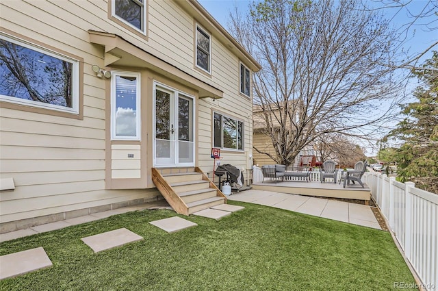 3805 E 106th Ave, Thornton, CO 80233 - view of yard with a deck, entry steps, and a fenced backyard