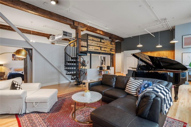 living room featuring hardwood / wood-style flooring