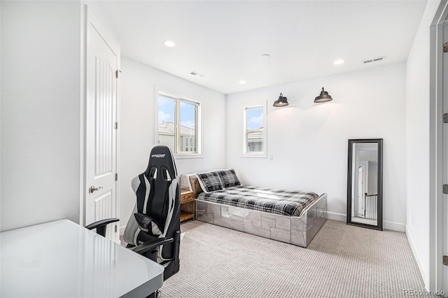 7033 E Lake Cir, Centennial, CO 80111 - carpeted bedroom with baseboards, visible vents, and recessed lighting