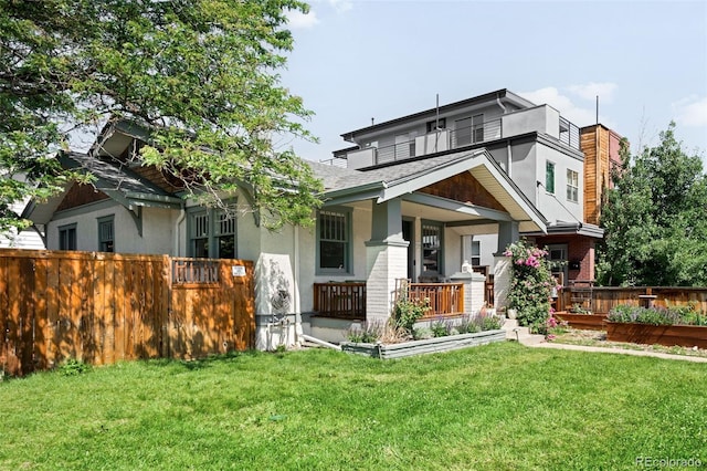 4401 Vrain St, Denver, CO 80212 - view of front facade featuring stucco siding, a porch, and a shingled roof