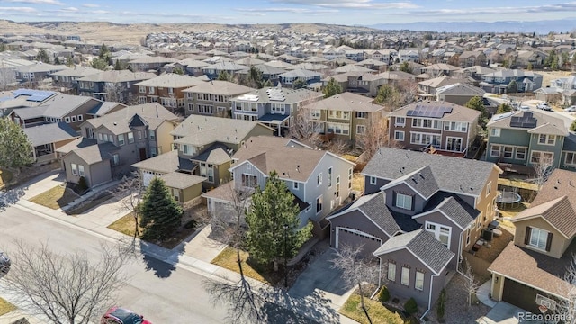 drone / aerial view with a residential view