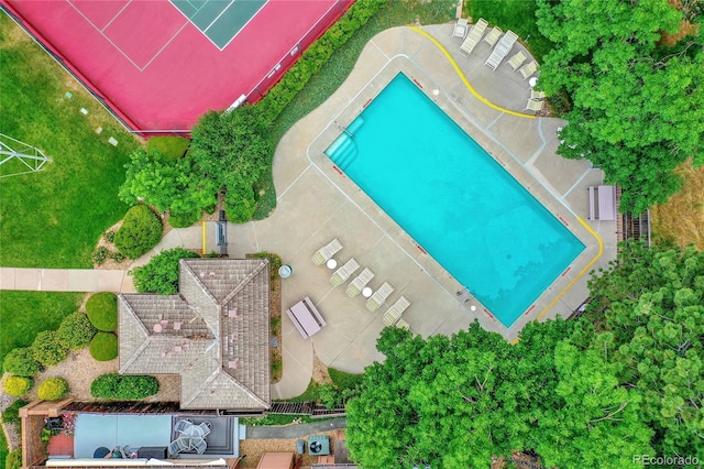 birds eye view of property