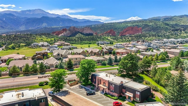 2973 Mesa Rd Unit C, Colorado Springs, CO 80904 - aerial view of residential area featuring mountains