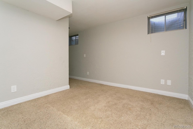 basement with carpet