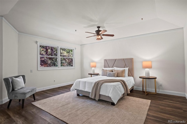 4219 Morning Star Dr, Castle Rock, CO 80108 - bedroom with dark wood-style floors and ceiling fan