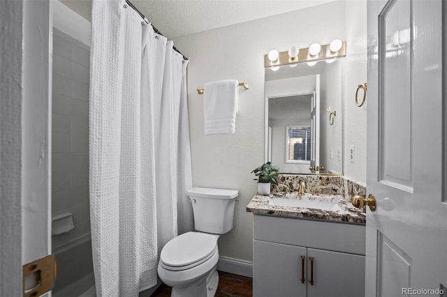 4219 Morning Star Dr, Castle Rock, CO 80108 - bathroom featuring vanity, shower / bath combo, and wood finished floors