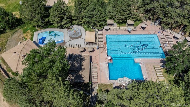 4219 Morning Star Dr, Castle Rock, CO 80108 - bird's eye view of a pool
