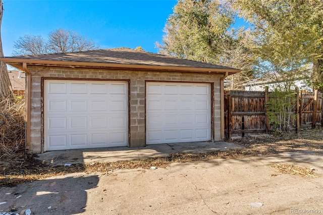 view of garage