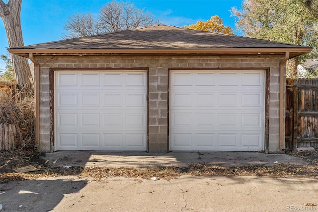 view of garage