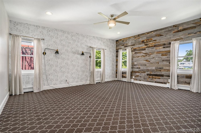 4258 Tennyson St Unit 101, Denver, CO 80212 - unfurnished room with carpet flooring, ceiling fan, plenty of natural light, recessed lighting, and wallpapered walls