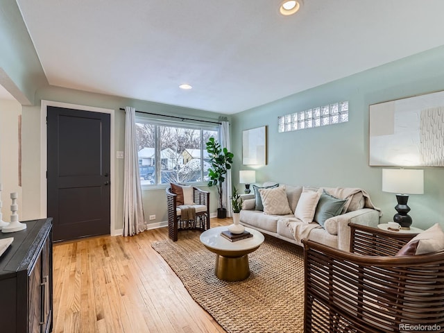 living room featuring light hardwood / wood-style flooring