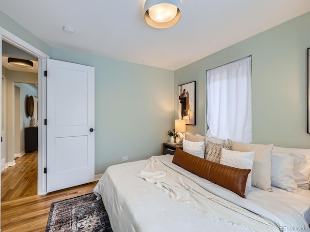 bedroom featuring light hardwood / wood-style flooring