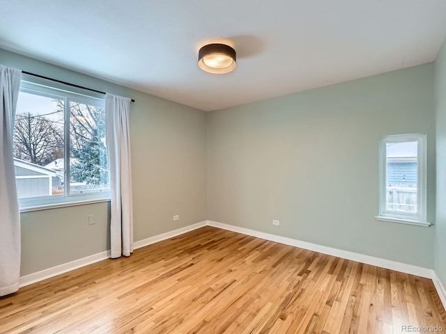 empty room featuring light wood-type flooring