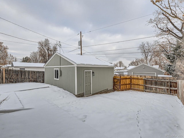 view of snow covered structure