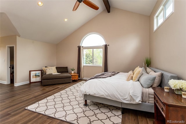 8160 W Phillips Ave, Littleton, CO 80128 - bedroom featuring multiple windows, dark wood-style flooring, a ceiling fan, and recessed lighting