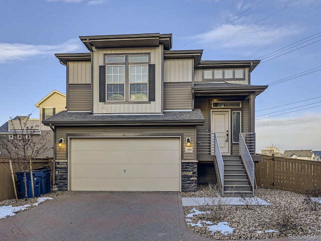 view of front facade with a garage