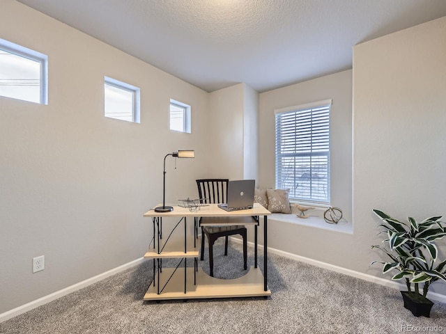 view of carpeted office space