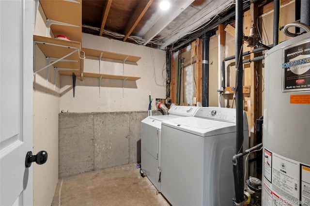 818 Don Juan Ct, Colorado Springs, CO 80909 - washroom featuring gas water heater and separate washer and dryer