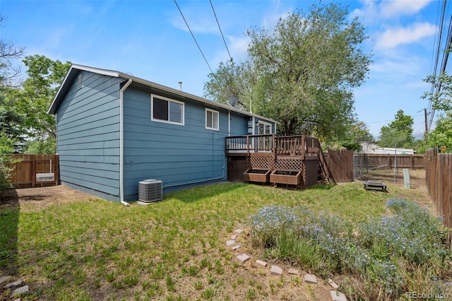 818 Don Juan Ct, Colorado Springs, CO 80909 - rear view of property with a deck and central air condition unit