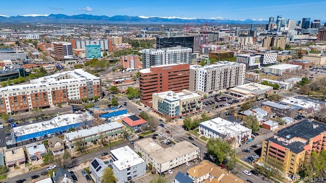 590 N Logan St Unit 303, Denver, CO 80203 - aerial view with a mountain view and a view of city