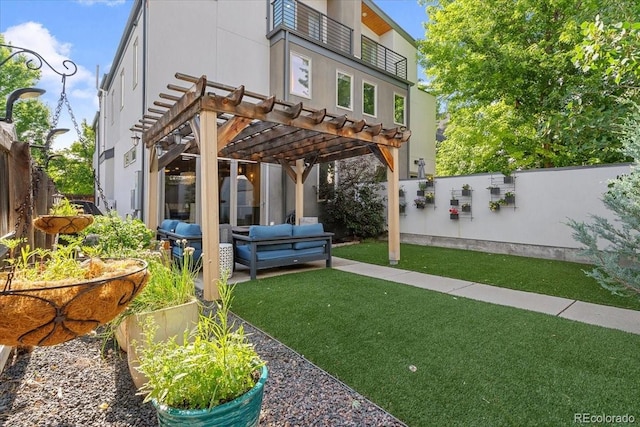 2420 S Gilpin St, Denver, CO 80210 - fenced backyard with a pergola and an outdoor hangout area