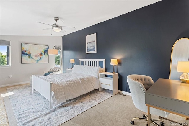 2420 S Gilpin St, Denver, CO 80210 - carpeted bedroom with a ceiling fan, an office area, and an accent wall