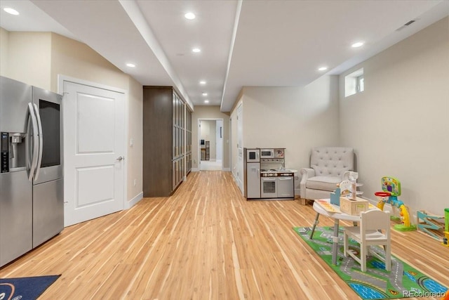 2420 S Gilpin St, Denver, CO 80210 - playroom featuring light wood-style floors and recessed lighting