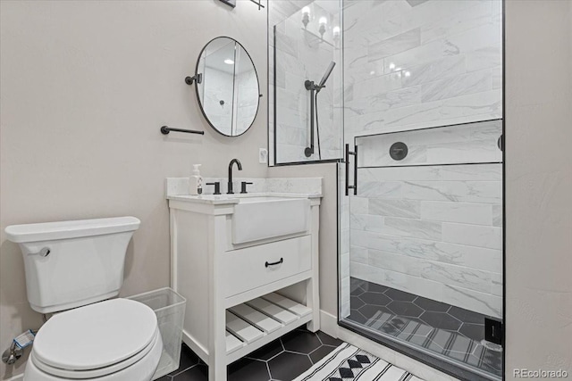 2420 S Gilpin St, Denver, CO 80210 - full bath featuring vanity, a stall shower, and tile patterned flooring