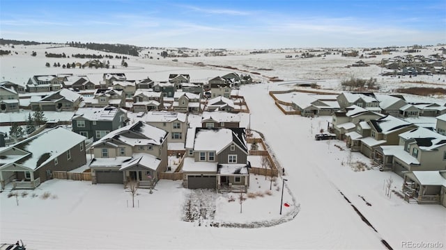 view of snowy aerial view