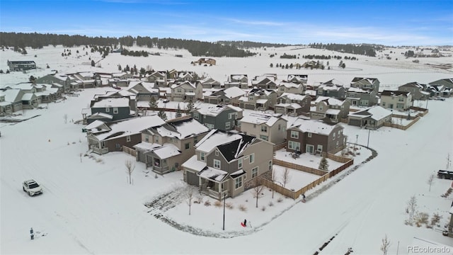 view of snowy aerial view