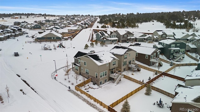 view of snowy aerial view