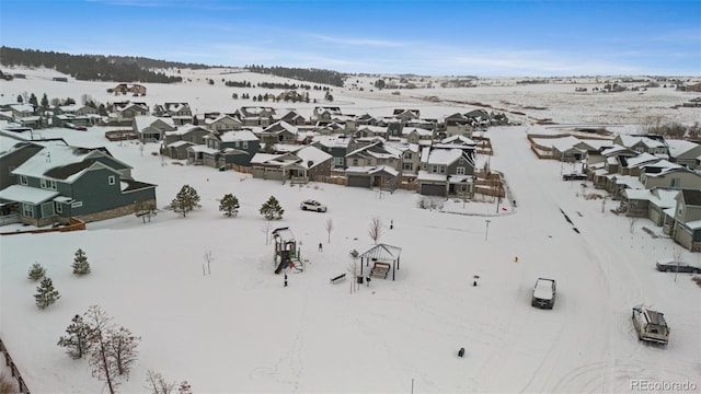 view of snowy aerial view