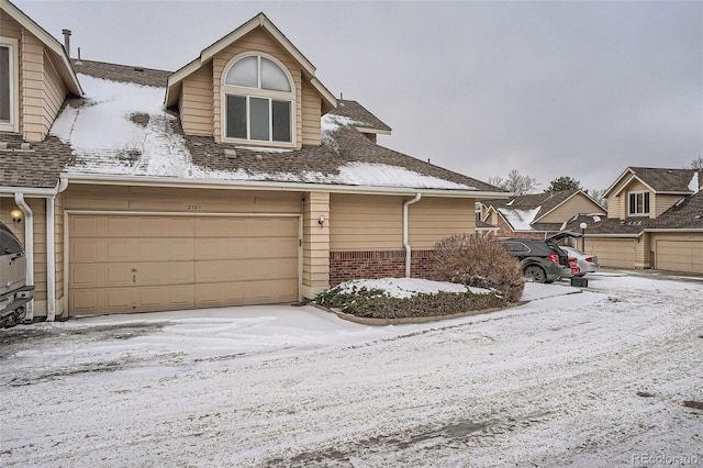 view of front property with a garage