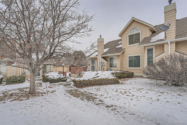 view of yard covered in snow